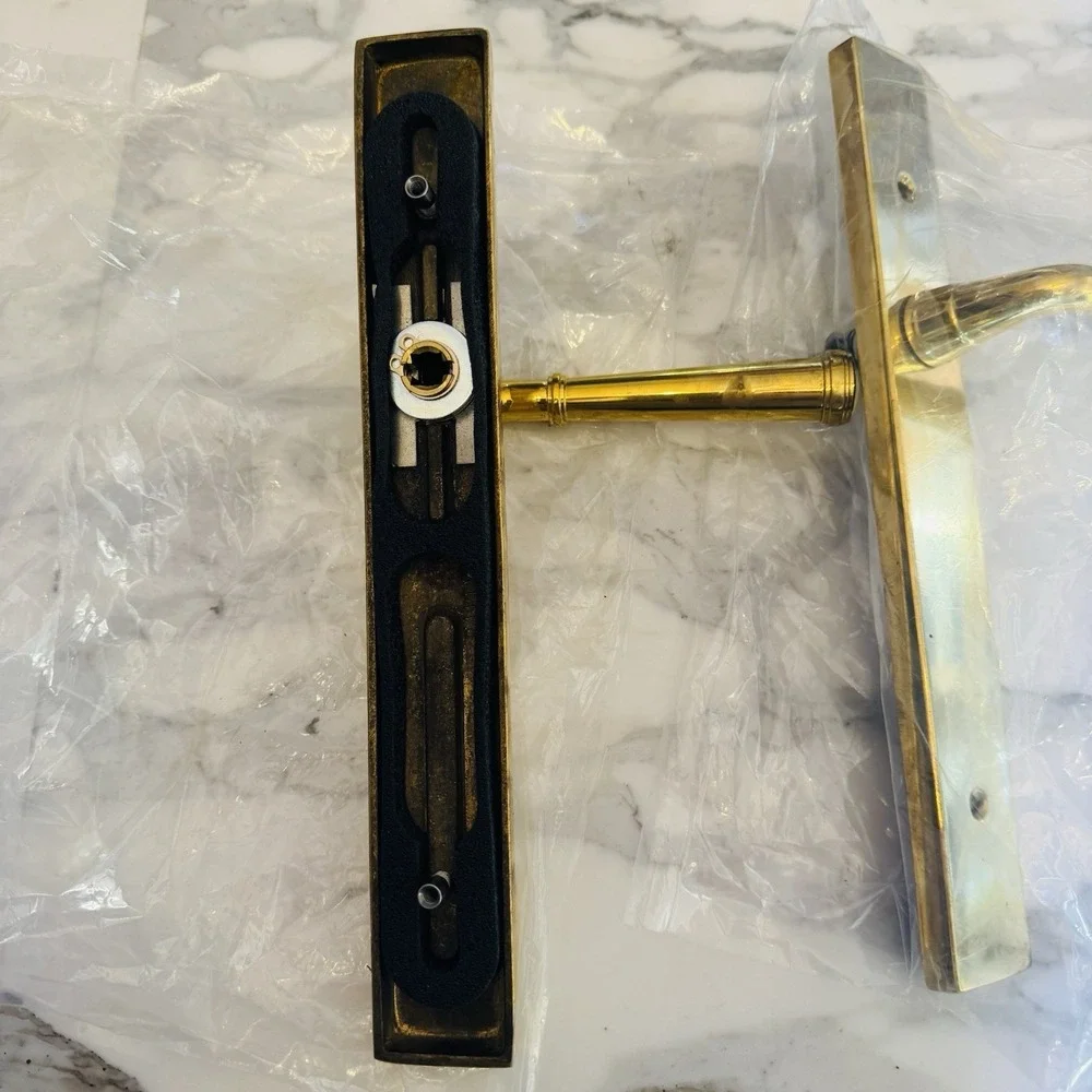 Emtek Merrimack Lever US3NL Polished‎ Brass 14A4MERHUS3NL RH Open Box NOS
